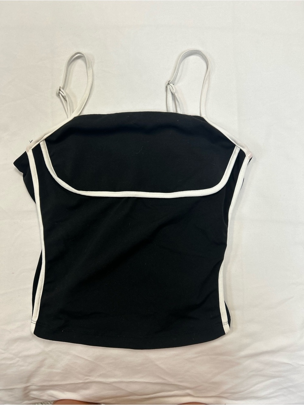 & Other Stories Black Tank with White Piping